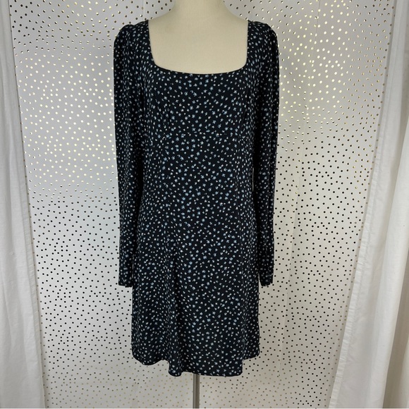 NWT Madewell Seamed Long-Sleeve Mini Dress in Ditsy Floral - Picture 2 of 16